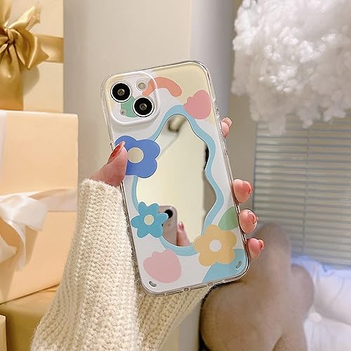 Coque iPhone 12 miroir antichoc silicone souple fleur de mode JiHeFlower