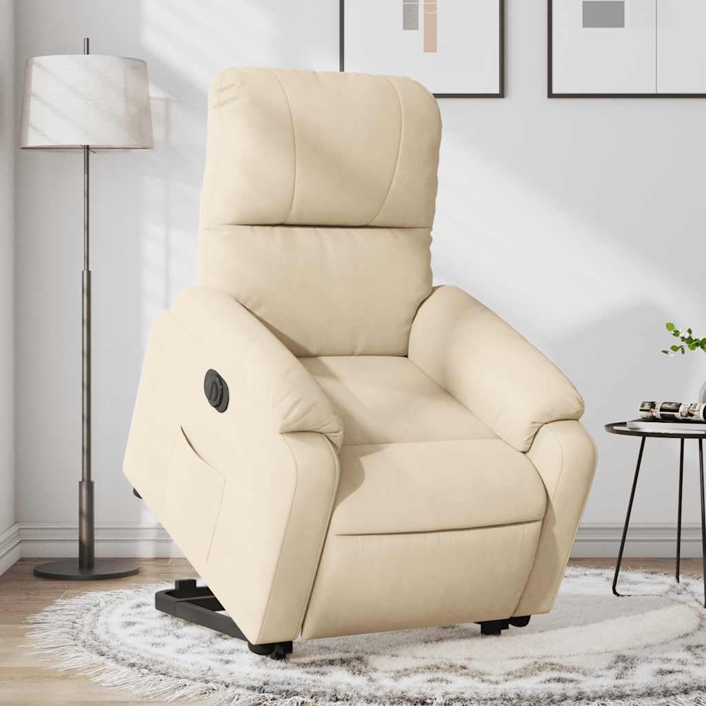 Sillón de relax con ayuda eléctrica para levantarse en tejido de microfibra, respaldo ajustable de 135 grados, bolsillo lateral y para personas de hasta 110 kg