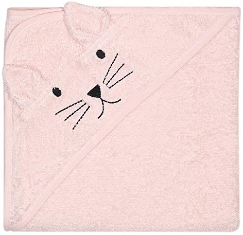 Kindsgut Baby Kapuzenhandtuch Katze, Rosa, 100% Baumwolle, 75 x 75 cm