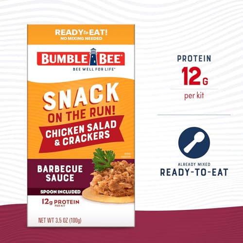 Image of Bumble Bee Snack on the Run Duo (2 Total Kits) - BBQ Chicken Salad and Chipotle Chicken Salad with Crackers - Ready to Eat Protein Snacks