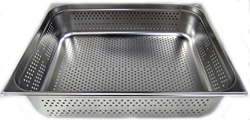 Airbrush-City GN 2/1 - Recipiente gastronorm (acero inoxidable, 43,4 L, profundidad 150 mm, perforado)