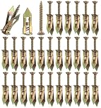 50Pcs Self Drilling Anchor Screws, Drywall Anchor Bolts Screw Self-Drilling Dry Wall Anchors, Metal Expansion Bolts for Plasterboard Fixings Hollow with Gypsum Board, M4x30mm，25 Screws & 25 Pillars