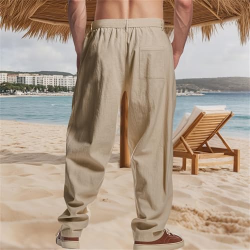 Men's Casual Pants Slim Fit Stylish Solid Color Breathable Trousers for Daily Wear and Leisure2