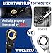 WORKPRO Extra Long Flex-Head Ratcheting Wrench Set, 5-piece Anti-Slip Double Box Wrenches Set, Metric 8-19 mm, 72-Teeth, Cr-V Steel and Black Electrophoretic Coating Wrenches with Rolling Pouch