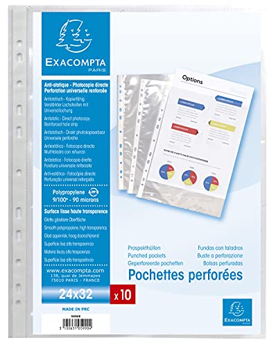 Fundas para tarjetas de visita con multitaladros Exacompta 55046E pack de 3 2