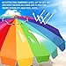 AMMSUN 7.5ft Large Heavy Duty HIGH Wind Beach Umbrella with sand anchor & Tilt Sun Shelter, UPF 50+ Protection Outdoor Umbrellas Sunshade with Carry Bag for Patio Garden Pool Backyard Rainbow