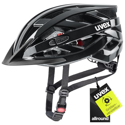 uvex i-vo 3D - Leichter Allround-Helm für Damen und Herren - individuelle Größenanpassung - erweiterbar mit LED-Licht - Black - 52-57 cm