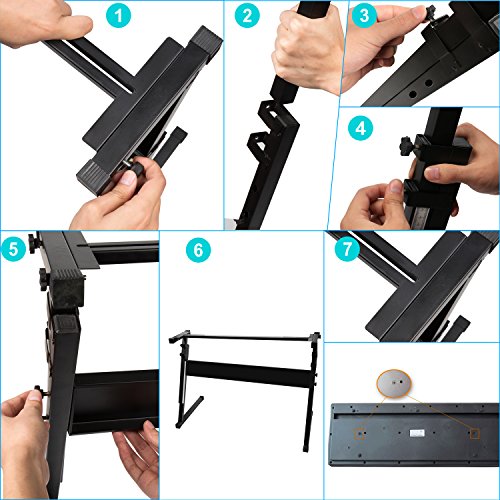 Luvay Keyboard Stand for 61 or 54 keys, ZStyle, Height Adjustable