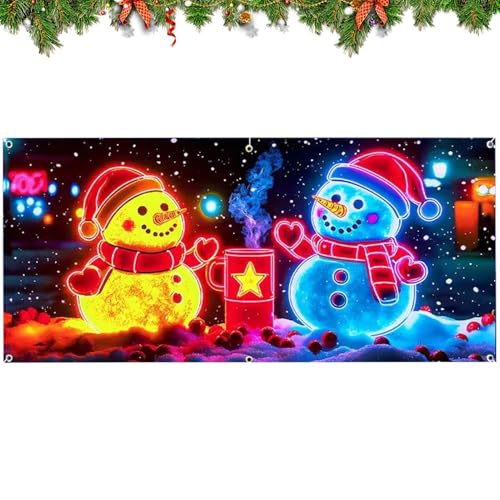 Cubierta de garaje navideña exterior panel LED impermeable para puerta grande 7
