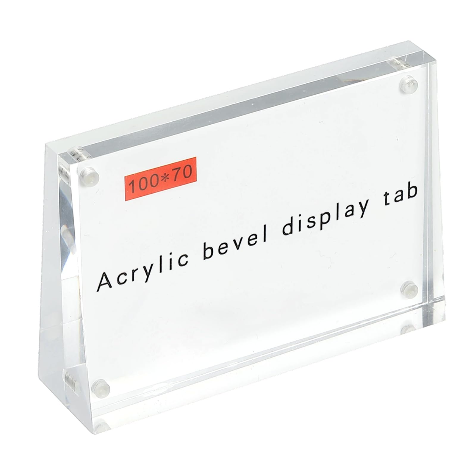PATIKIL Acrylic Sign Holder, 3.9x2.8inch Double Sided Magnetic Photo Business Card Frame Table Top Sign Stand for Office Home Decor Photos Cards Restaurant Store, Clear