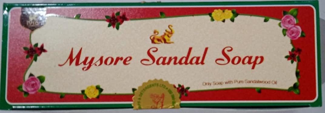Mysore 3 X Sandal Soap Sandalwood Oil, 100% Vegan 150G X 3 = 450G