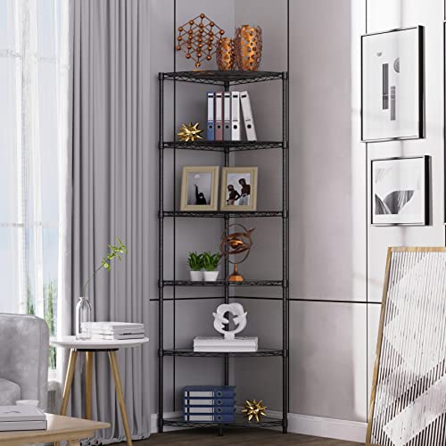 Pouseayar Nsf 6-Tier Metal Corner Shelf Wire Shelving Unit thumb #1