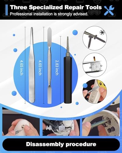 Joystick Replacement Kit for Oculus Quest 2 Controller, Repair Kit for Me-ta Quest 3 Controller, Include 2 Joysticks, T5 Screwdriver, Tweezer, Pry Tool, 4 Thumbstick Grips (Gray-13-in one) - 4