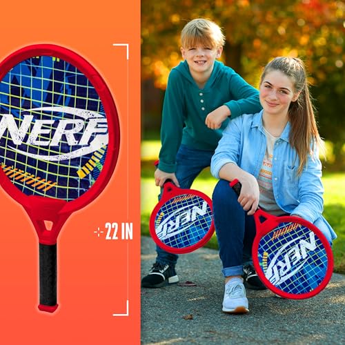 NERF Foam Tennis Set for Kids - 2 Player Kids Tennis Set - Jumbo Rackets and Foam Ball - Indoor Toy - (2) Rackets and Balls Included
