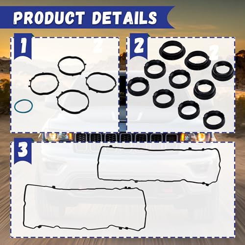 Image of VC1184G Engine Valve Cover Gasket Set Fit for Dodge Durango 2016-2022, Jeep Gladiator Grand Cherokee Wrangler, Chrysler Pacifica Voyager, RAM 1500 3.6L V6 2019-2022, OEM VS50919