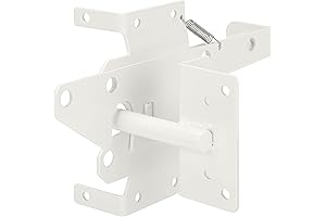 Strong White Gate Latch with Automatic Gravity Lever for Secure Fences and Gates