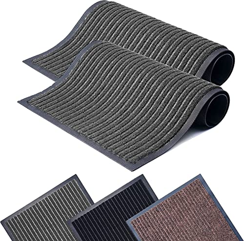 Milosc Doormat, Dirt Trapper Door Mat for Indoor & Outdoor, Anti Slip Heavy Duty Waterproof Rubber Doormats