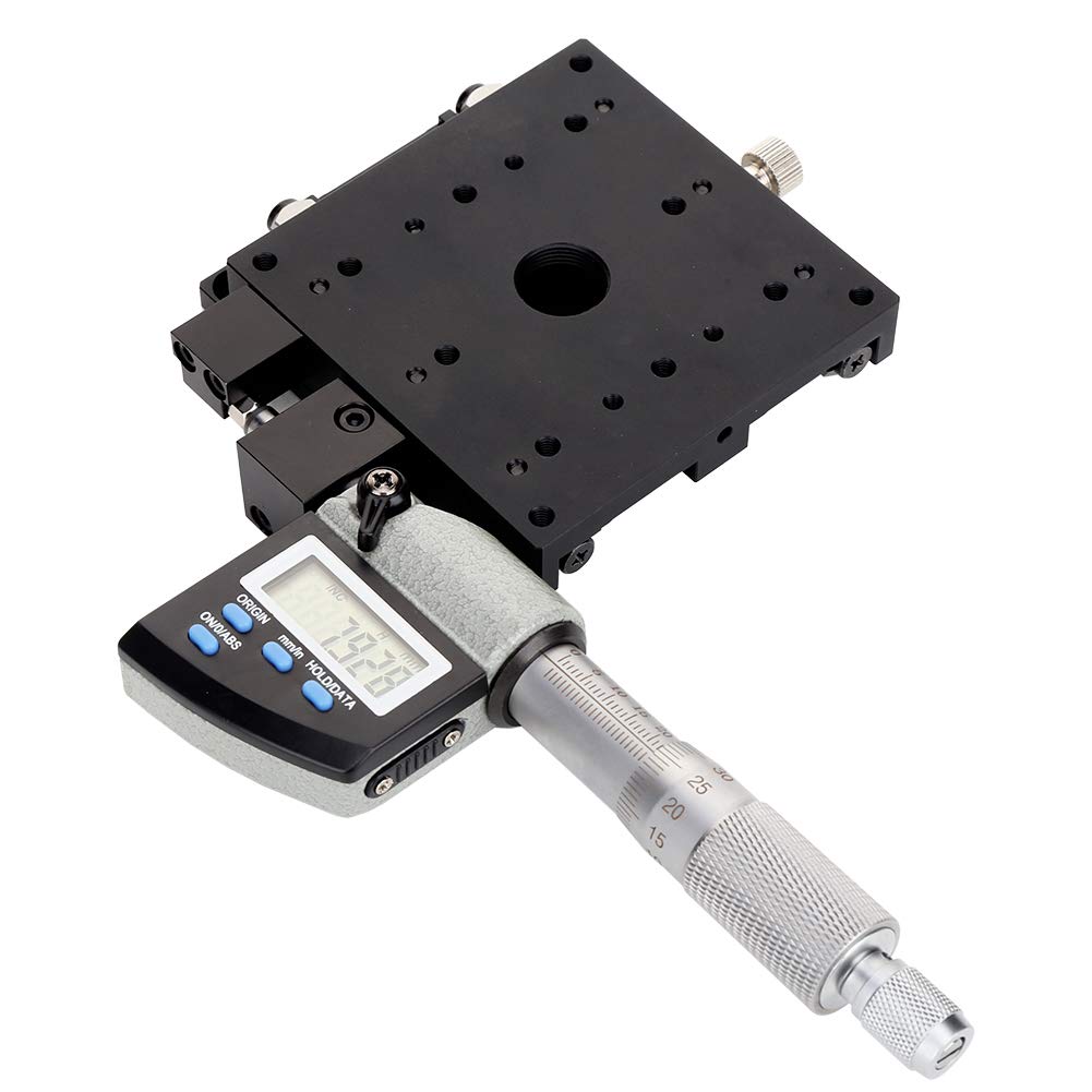 Piattaforma micrometrica con display digitale 80x80mm, SEMX80-AS Asse X Piattaforma di regolazione fine di precisione 0,001 mm, Tavolino di traslazione lineare a rulli incrociati a scorrimento incroci