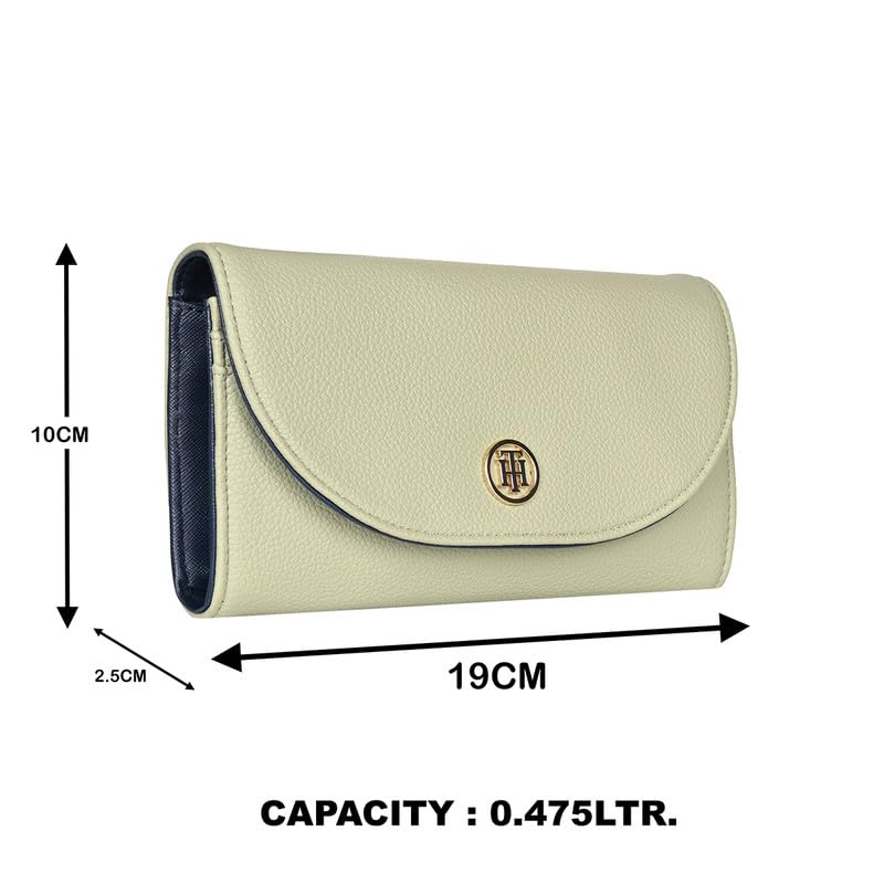 Image of Tommy Hilfiger Wallet for Women, Roche, Flap Wallet with Sling, Olive