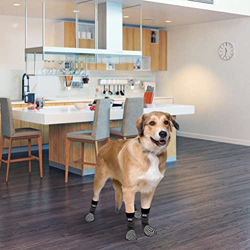 Pupteck 24DSK02_GRY_S Anti Slip Dog Socks 2 Pairs With Double Grippers For Hardwood Floors, Shoes For Hot/Cold Pavement, Boots & Paws Protectors To Prevent Licking thumb #6