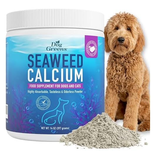 Seaweed Calcium Powder for Dogs and Cats - Vet Recommended Calcium Supplement for Dogs with 72 Trace Minerals, Wild Icelandic Marine Algae for Strong Bones, Teeth, Joints and Muscles, 14oz