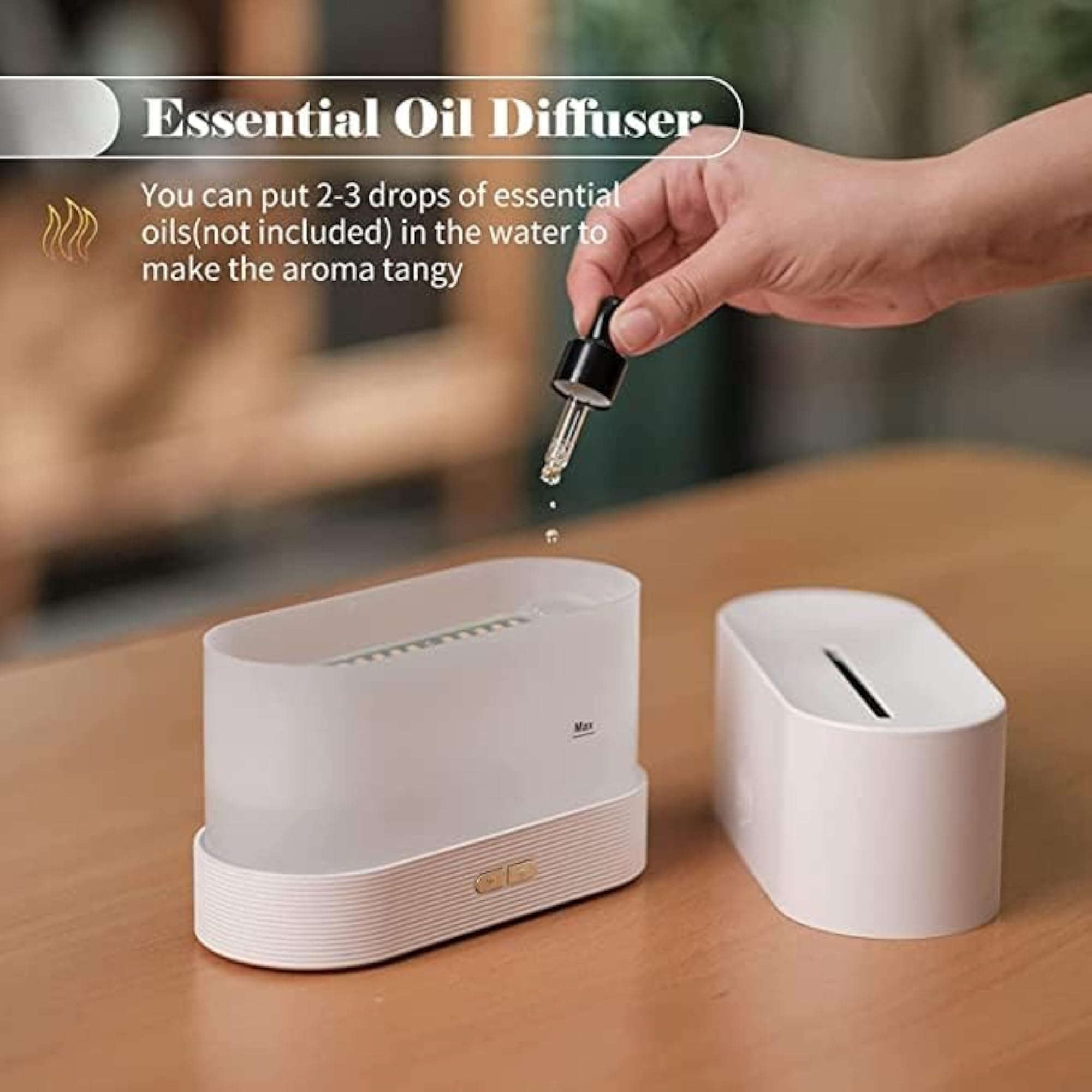 Aromatherapy Essential Oil Diffuser with Flame Light
