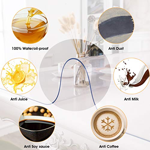 Hewaba 2Mm Thick Clear Table Cover Protector - 24 X 48 Inch Rectangle Vinyl Plastic Tablecloth Desk Pad Non-Slip Desk Mat Tablepads For Table, Desk, Any Surface Needed Protection #TOP4