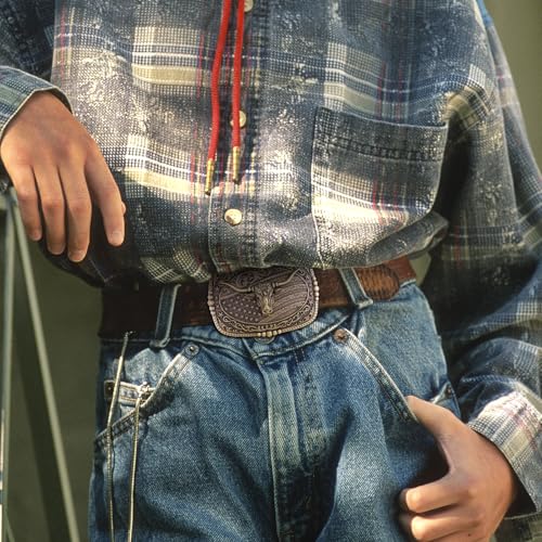Image of Cowboy Belt Buckle for Men Longhorn Bull Belt Buckles Men Vintage Texas Buckle for Women Cowboy Cowgirl Belt Buckle