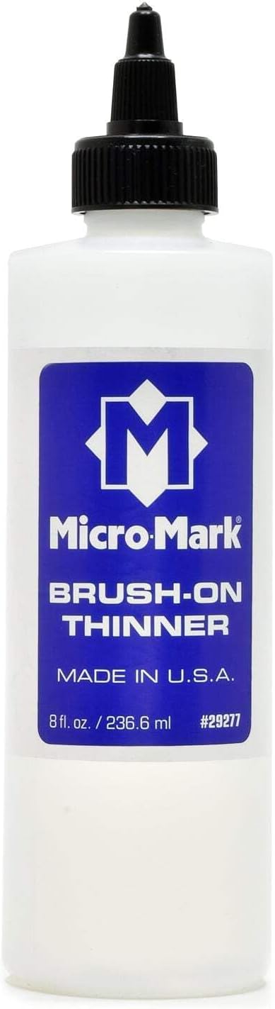 Micro-Mark 8 oz Acrylic Paint Thinner - Professional Thinner for Models, Airbrush, Enamels & Crafts, USA Made for Smooth Consistency