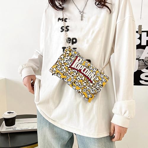 Popcorn Purse Envelope Shaped Bag Novelty Food Printed Crossbody Shoulder Bag Cute Stylish Clutch Handbag Gifts2