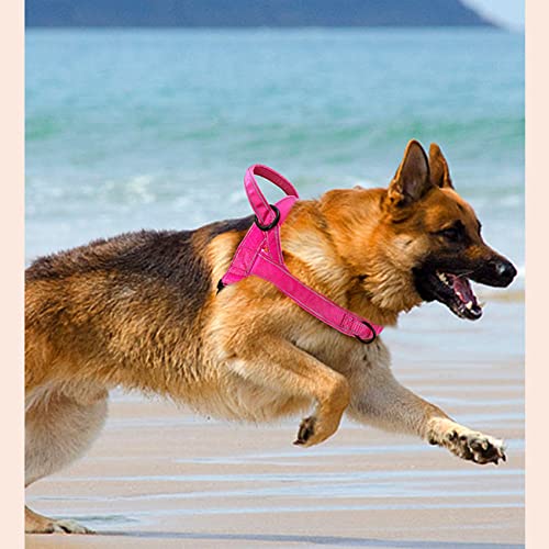 No Pull Dog Harness Pink for Small Medium Large Sized Dog, Reflective Escape Proof Adjustable Dog Harnesses with 2 Patch, L - Image 7