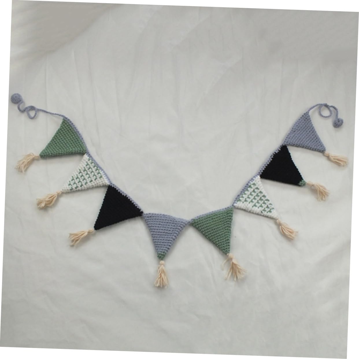 VICASKY 2piezas Banderín De Algodón Verde Guirnalda Para Cumpleaños y Habitaciones Infantiles Adorno De Ganchillo Para Shower y Decoración De Nursery