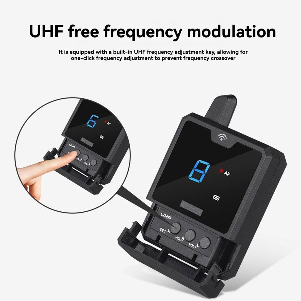 de Monitorización Intraaural Inalámbrico. Monitores de Audio Portátiles Recargables. UHF FM Gratis para Bandas y Conciertos Pequeños.
