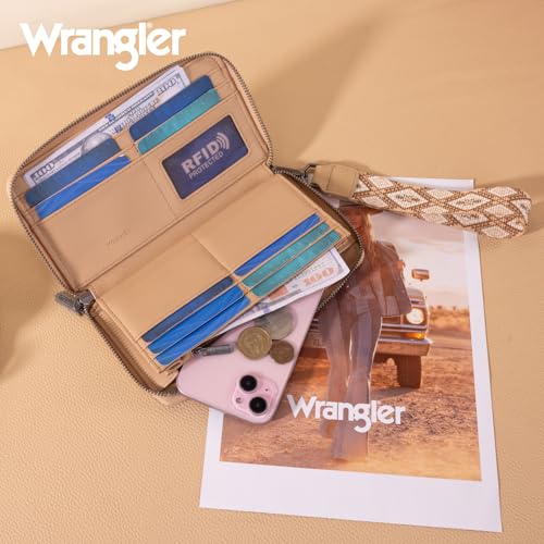 Image of X Wrangler Wristlet Western Wallet Boho Aztec Credit Card Holder for Women