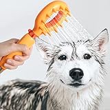 Growoof Pet Shower Sprayer Attachment with Brush, Indoor/Outdoor Bathing Supplies and Scrubber Tool, Grooming for Dogs or Cats with Long and Short Hair