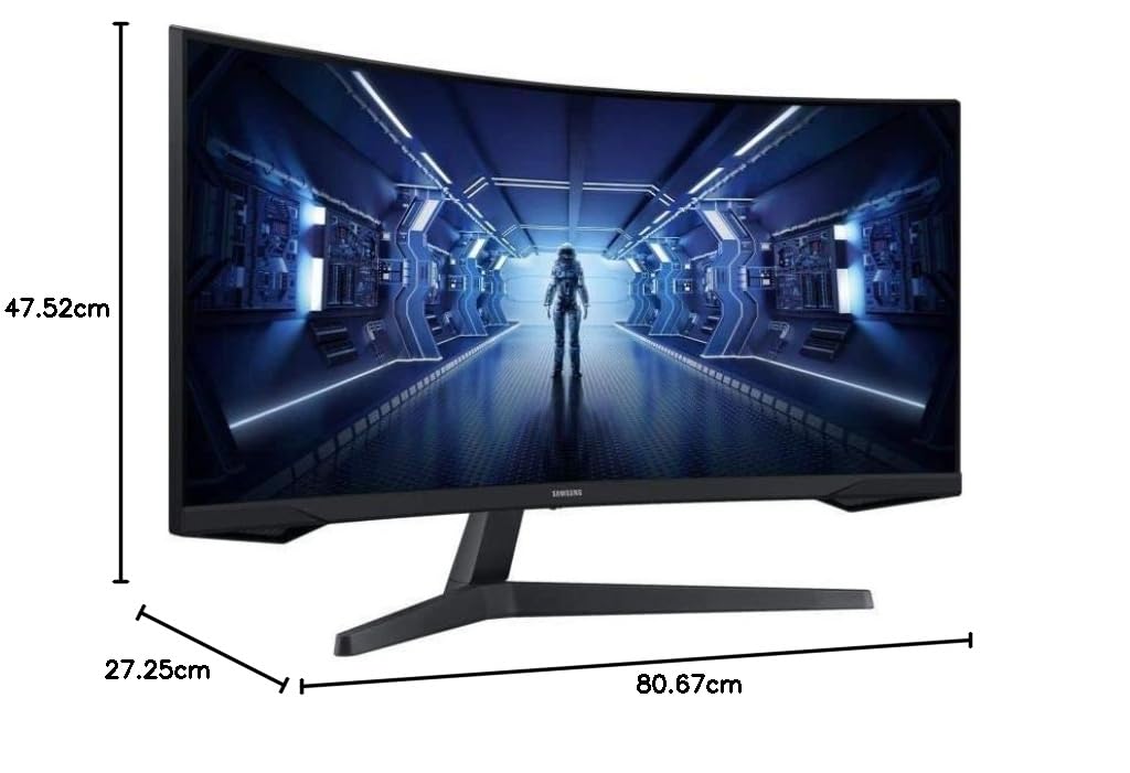 Samsung LC34G55 - Monitor Gaming Curvo de 34" UltraWide QHD, Resolution 3440x1440, 1 ms, 165 Hz, 1000R, FreeSync, LED, VA, 21:9, 3000:1, 250 CD/m2, 178 Grados, HDMI, Color Negro