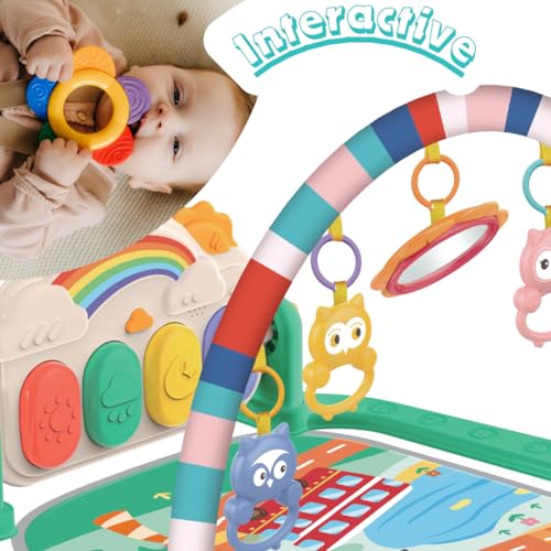 Dariwoo Baby Play Mat and Gym with Musical Piano and Sensory Toys for Tummy Time – Foldable Activity Play Centre for Newborn Baby - Image 6