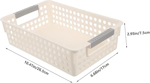Miniatura 6 de DOITOOL 2 cestas de almacenamiento de plástico para niños y niñas, suministros de oficina, artículos para el hogar, diseño ventilado para una fácil