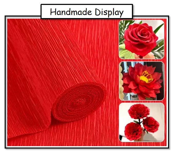 Crepe Paper Roll 8.2ft Long 17 Inch Wide for Wedding Ceremony Various Large Festivals Decoration (Red)