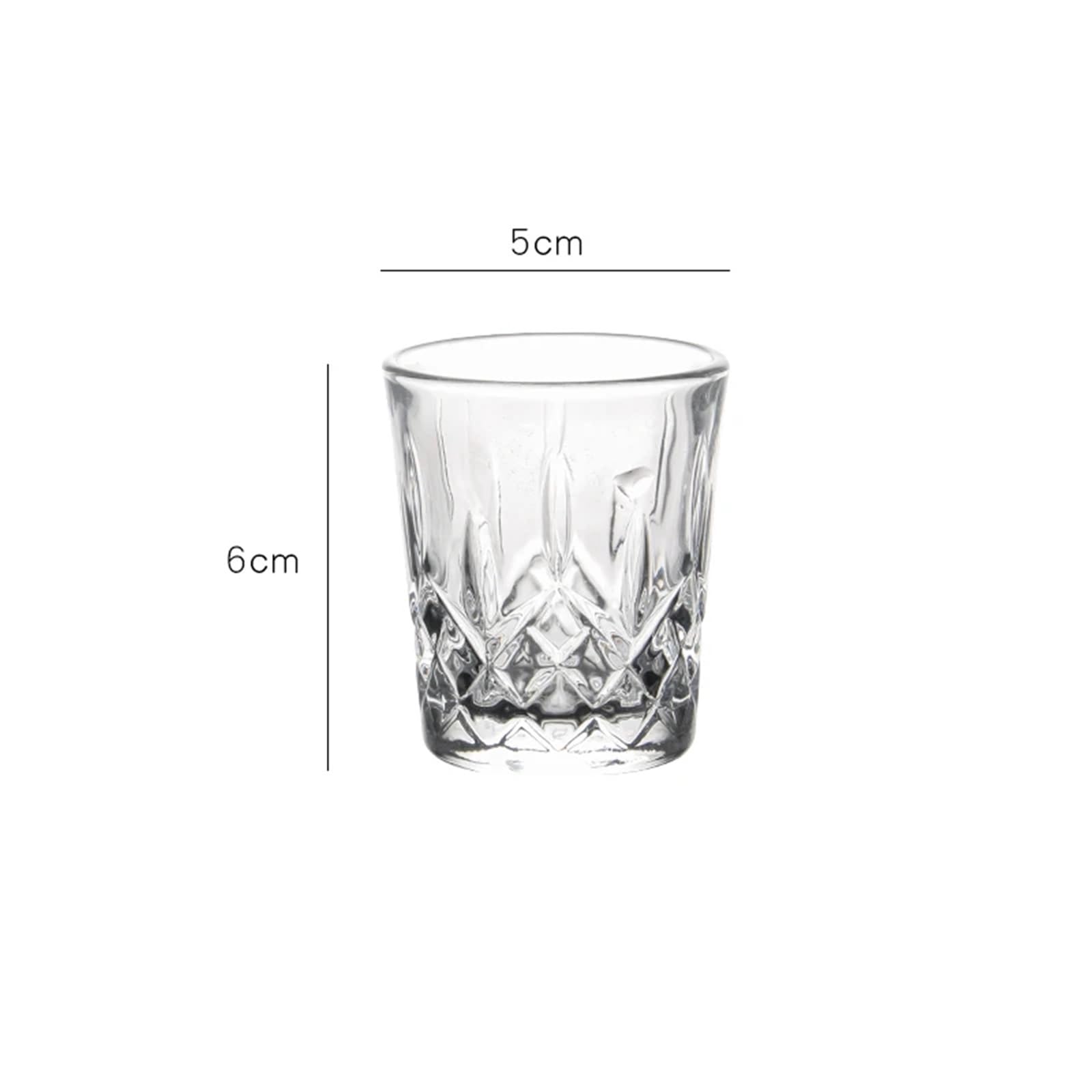 Kristallgläser 50 ml geschnitzte Weinglas Bar Whiskey Cocktail Brandy Gläser Trinkgeschirr 6 Stück transparente Tasse Restaurant Kaltgetränkebecher