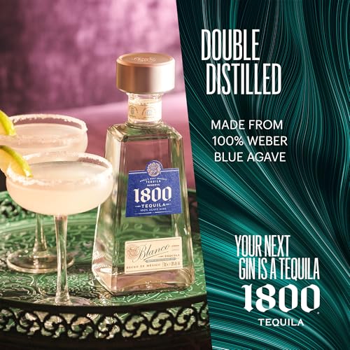 1800 Silver Tequila 38% vol. (1 x 0,7l) – Kristallklarer, mexikanischer Tequila hergestellt aus 100% blauer Agave von Hand gepflückt – Ideal für klassische Margaritas