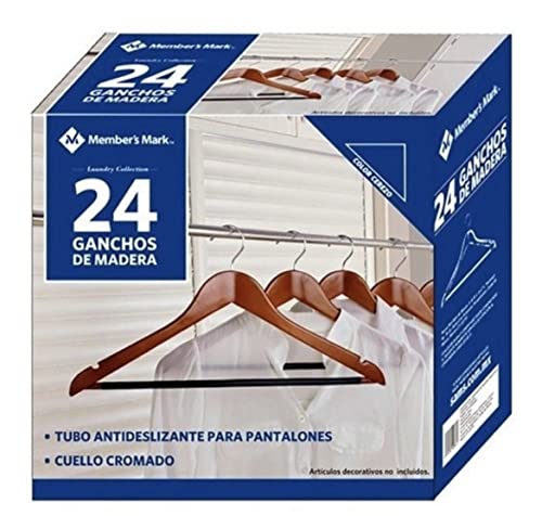 Opiniones y reviews de Ganchos de Madera para Ropa los 10 mejores. 45 Member´s Mark - Member´s Mark Ganchos para Ropa De Madera (24 Ganchos)