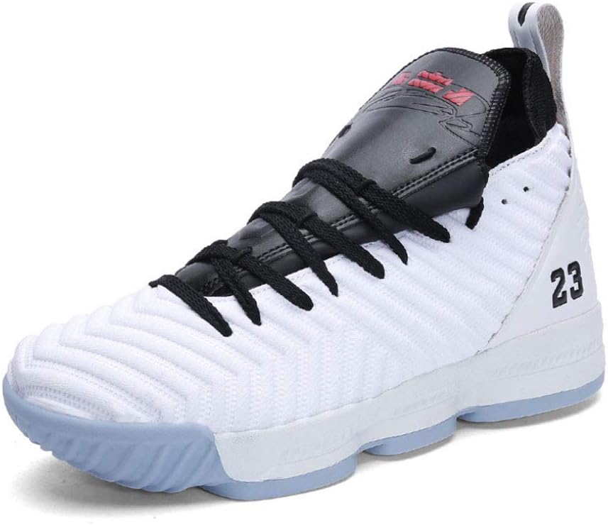 YSZDM Basketball Shoes, High To Help Shock Absorption Non-Slip Breathable Men Sports Shoes Outdoor Running Shoes,whiteblack,41