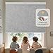 GENIMO 100% Blackout Roller Window Shades, Window Blinds Cordless with Thermal Insulated, UV Protection Fabric, Mini French Door Blinds for Home, Office, Bedroom, Easy to Install, Grey, 10