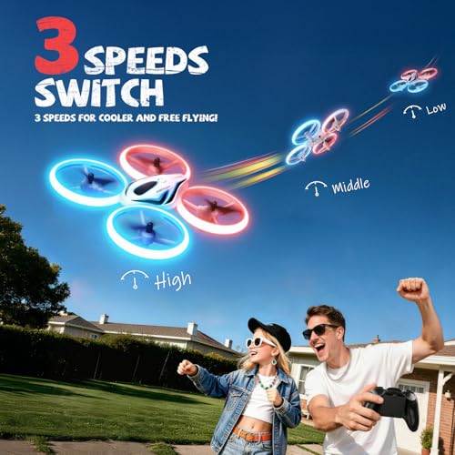Image of Drone for Kids & Adult, 3 Batteries 24 Min Flight Time, Anti-Collision RC Quadcopter with LED Light, Altitude Hold, Easy to Fly Kids Gifts for Boys & Girls Ages