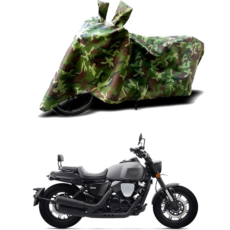 Image of 100% Water Resistant Bike Scooty Two Wheeler Body Cover Compatible For Keeway K-Light 250V Matte BS6 /UV-Rays /Heat Protection /Birds Dropping /Scratchproof /Dust proof /Waterproof /All [Green MJ]