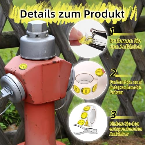 1500 Stück Prüfplakette Nächste Prüfung 20mm mit Lochzange Papier, Tüv Plakette, Dguv V3 Prüfplaketten, Tüv Aufkleber, Prüfaufkleber