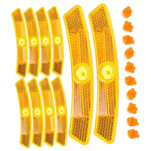 KESYOO 30pcs Reflective Sheet Rear Safe Bike Riding Wheel Spoke Reflector Visibility High-Reflective Road Adults Reflectors for Accessories Spokes Rim Bicycle Night Cycling Orange Plastic
