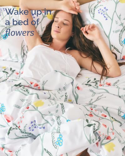 Image of Twin 3 Piece Floral Sheet Set - Soft, Breathable & Cooling - Wild Flower