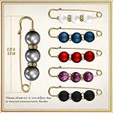 Emibele Artificial Pearl Brooch for Women, Sweater Shawl Clip Safety Pins Pearl Beads Brooches Anti-Exposure Neckline Cufflink Pins Waist Pants Tighten Jewelry Decorative Accessories - Image 7
